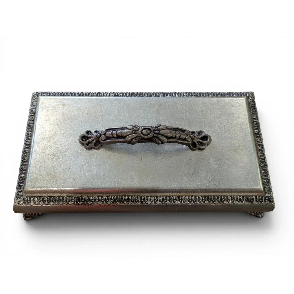 Designer Kinder-Harris Valet Box Champagne Silver Leaf